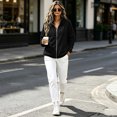 thumbnail image 4 of happyYEE Women's Zip up Sweatshirt Jackets Long Sleeve Fleece Loose Coat Fall Fashion Stand Neck Outerwear with Zip Pockets, 4 of 9