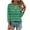 Green, variant on Womens Dressy Tops Fashion Lightweight Casual Going Out Tops 3/4 Sleeve T Shirts Summer Striped Print Graphic Tee Loose Button V Neck Tshirt Blouses(Green,S)