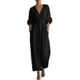 thumbnail image 2 of purcolt Womens Half Sleeve Wide Leg Jumpsuits Elegant V-Neck Business Office Jumpsuit Waist Cinch Dressy Casual Rompers (Available in Plus Size), 2 of 6