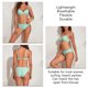 thumbnail image 5 of Bikini Traje De Baño Dividido Color Puro Transpirable Moda Slim Fit Trajes De Baño De Dos Piezas para Playa Verde Manzana XL, 5 of 6