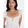 thumbnail image 4 of No Boundaries Tiered Cotton Dress with Flutter Sleeves, Women’s XXS-XXL, 4 of 5