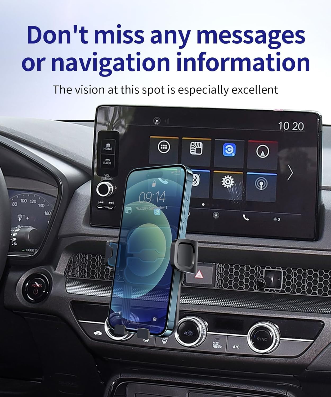 RGHJAR-Car Phone Holder for 2023-2025 Honda CRV CR-V/Hybrid Auto Accessories Navigation Bracket Interior Decoration Mobile Cell Phone Mount, 360° Rotation, Vehicle-Specific Custom Mount