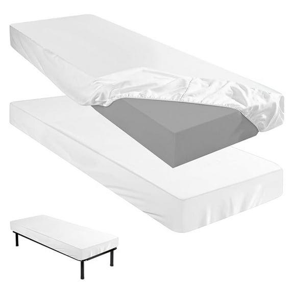 Cot Sheet 75x31", 2 Pack - Microfiber Fitted Sheet for Narrow Twin Cots, Camp Bunk Beds, RVs, Guest Beds - White