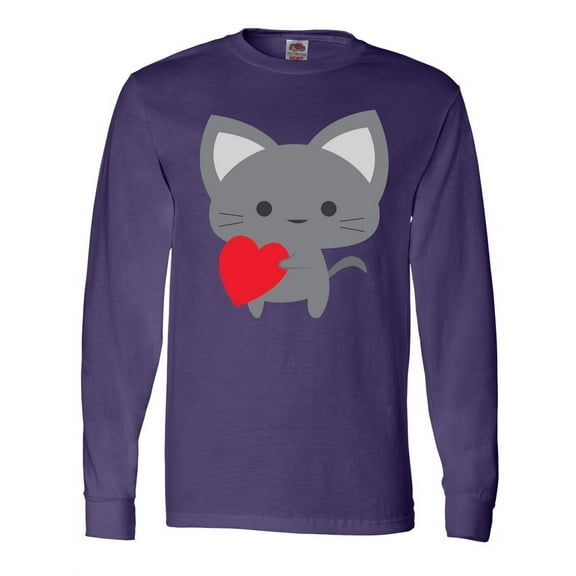 Inktastic Heart Cat Long Sleeve T-Shirt