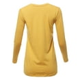 thumbnail image 3 of A2Y Women's Basic Solid Soft Cotton Long Sleeve Crew Neck Top Shirts Light Mustard M, 3 of 3