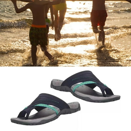 

YMH 1 Pair Women Flip Flops Casual Anti-slip Rubber T-Strap Open Toe Comfort Sandals for Beach