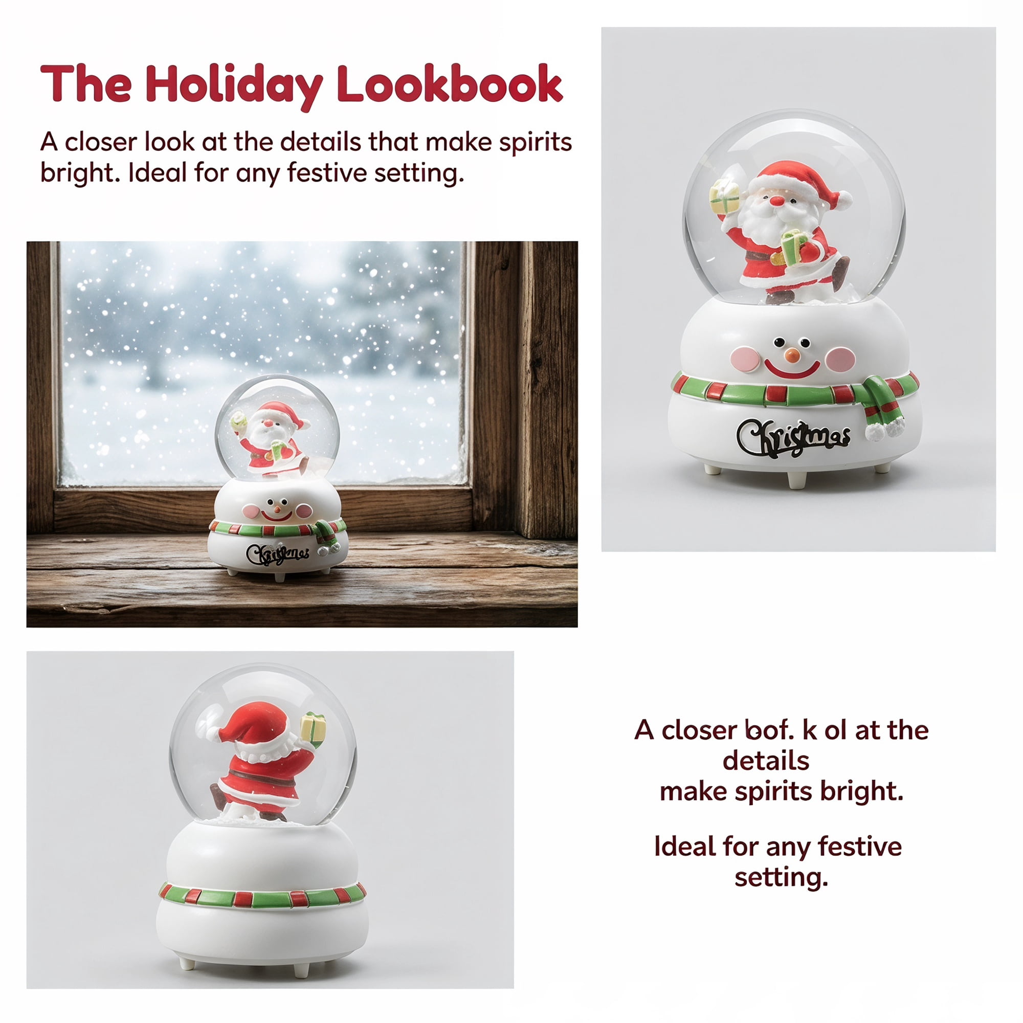 Unique Bargains Light Up Crystal Ball LED Glitter Snow Globe White D 1.8" x 1.8" x 2.7"
