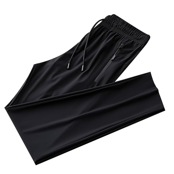 OJinShaWanO Black Cargo Pants Men Men's Oversized Fashionable Elastic Loose Pants Casual Ice Silk Elastic Straight Leg Pants Jogging Pants