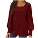 thumbnail image 3 of Camisas de maestra,Camiseta de mujer con cuello en V y botones, manga larga cepillada con ranuras, camisa informal de poliéster para uso diario, sopatenor, 3 of 9