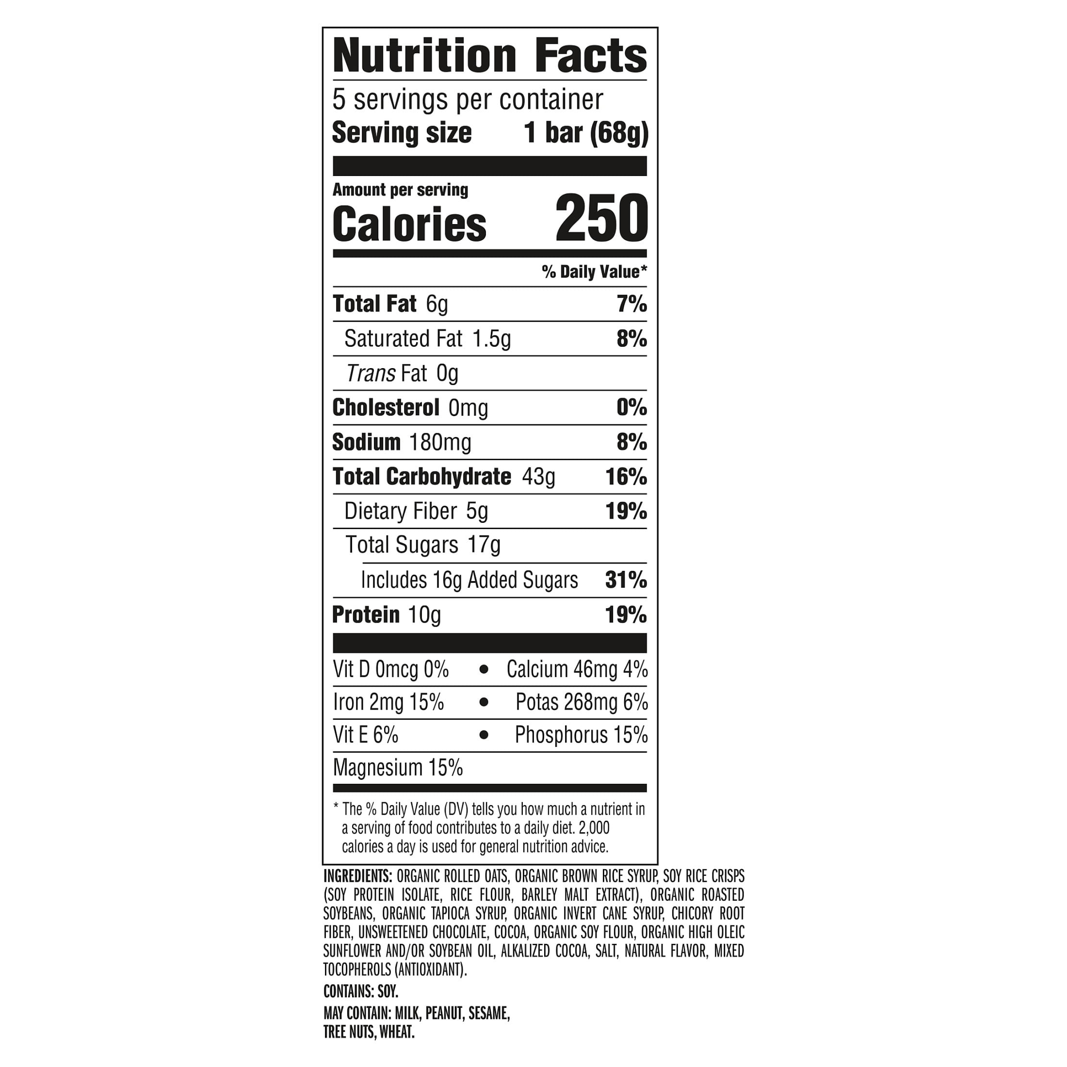CLIF BAR Energy Protein Bars, Chocolate Brownie, 5ct