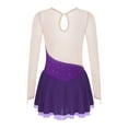 thumbnail image 5 of YONGHS Kids Girls Ice Figure Skating Dress Mesh Long Sleeves Tutu Skirted Leotard, 5 of 7