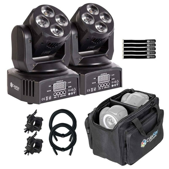 ColorKey CKU-5037 Mover Miniwash QUAD 4 MKII Wash Lights Pair with Carrying Case for 2 Mini-Movers Package