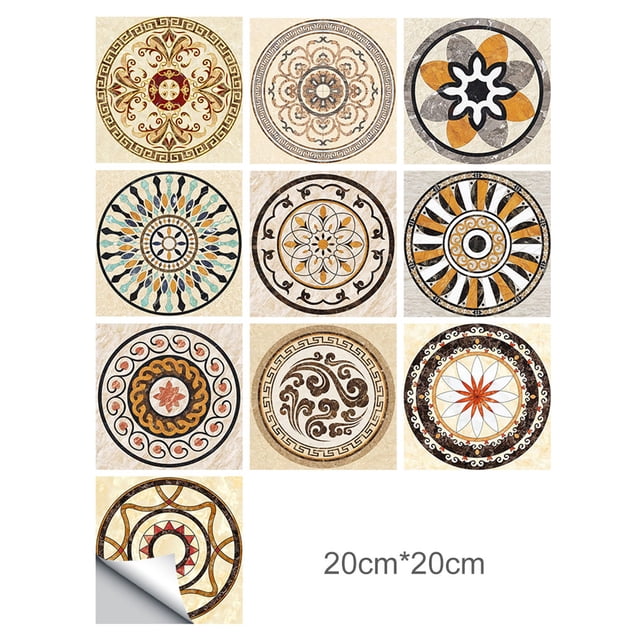 Azulejo de pared Vinilo Flor Etiqueta de la pared Mural Calcomanía para azulejos Etiqueta autoadhesiva impermeable para azulejos, MZ-2-112, Grande Jumpingount HA002473-131