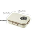thumbnail image 3 of 1400ml Stainless Steel Bento Lunch Box For Kids And Adults Stackable Containers With 4 Compartments, 3 of 4