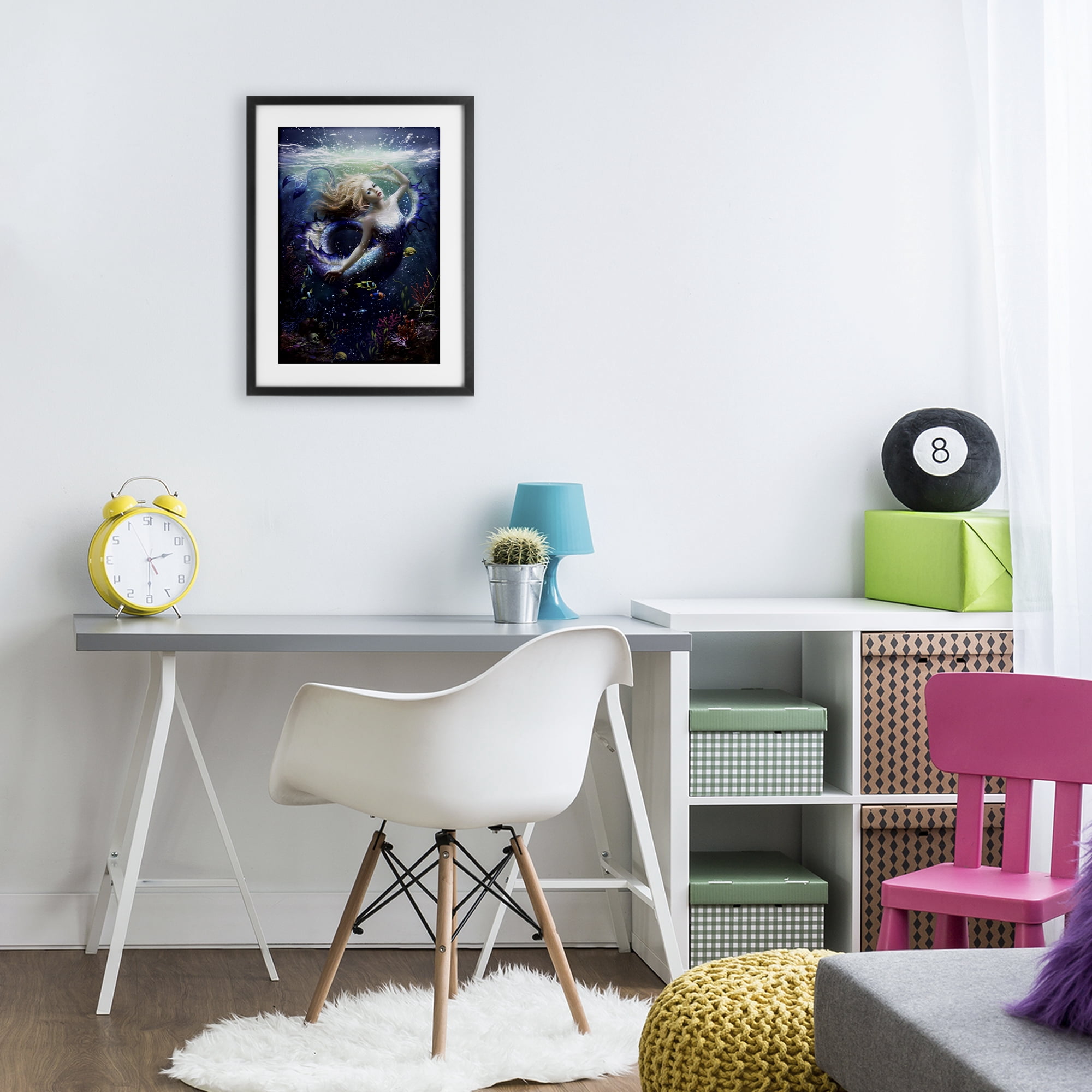 Stupell Industries Deep Sea Mermaid Black Framed Print Under Glass, design by Melanie Delon