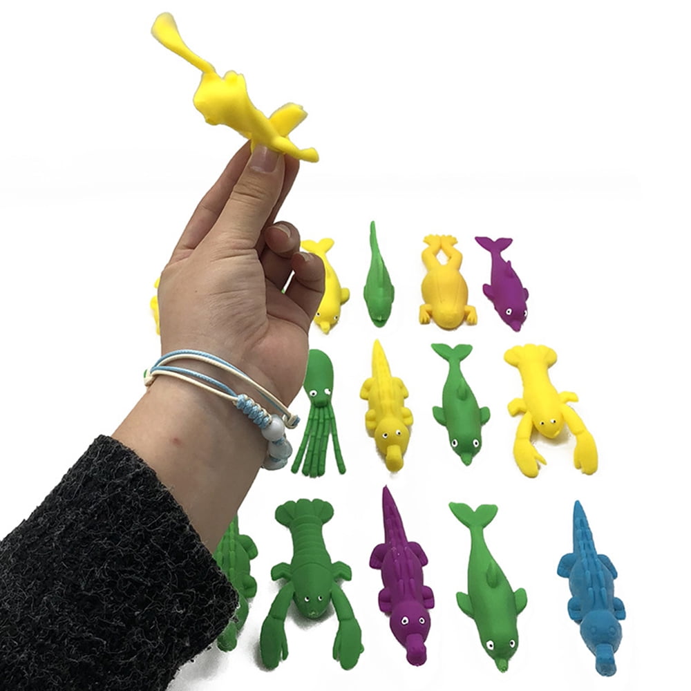 Slingshot Dinosaur Finger Toy, 20Pcs Rubber Flying Dinosaur Toys, Fishing  Bait Set, Stretchy Toy Animals Fingers, Finger Slingshot Chicken for Easter