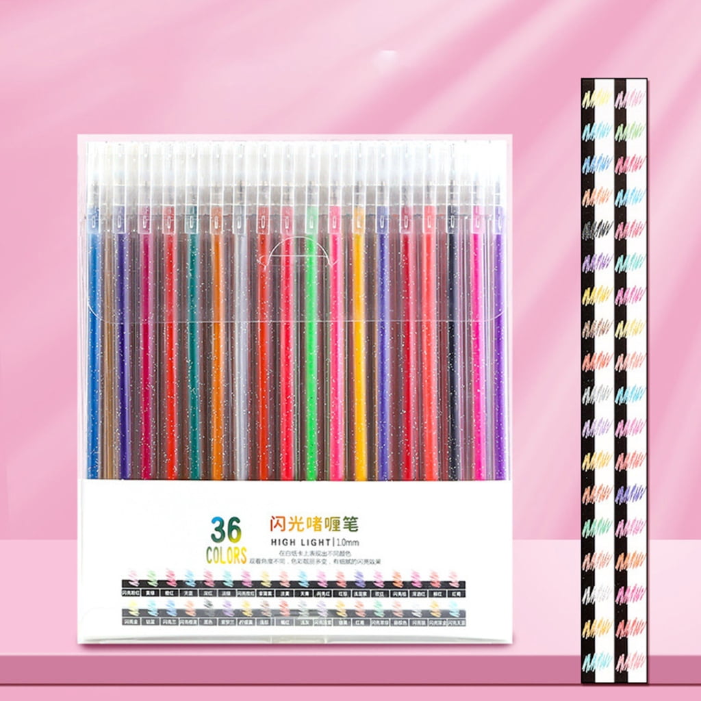 Zeiwohndc Glitter Gel Pens Pack Colored Glitter Pens, Colorful Sparkles Gel Markers Set