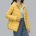 thumbnail image 2 of Duoif Puffer Jacket Womens, Women's Casual Feather Lightweight 90 down Jacket Can Be Stored Solid Color down Jacket with Storage Bag for Winter Jackets for Women Yellow XXXL, 2 of 4
