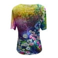 thumbnail image 4 of Birdeem Fashion Woman V-Neck Printed Short Sleeve Printing Blouse T-Shirt Summer Tops, 4 of 5