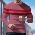 thumbnail image 4 of S-5X Mens Big & Tall Sweatshirts Plus Size Waffleknit Long Sleeve Shirts Color Block Stretchy Pullover Crewneck Going-Out Loungewear Sweatshirt Tops, 4 of 5