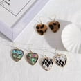 thumbnail image 2 of Abalone Shell Heart Drop Earrings Snakeskin Leather Hearts Women Dangle Jewelry, 2 of 8