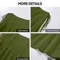 thumbnail image 4 of JIRNYORLL Womens Smocked Tiered Maxi Skirt with Pockets Drawstring Elastic High Waisted A Line Long Skirts, Army Green M, 4 of 6