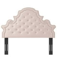 thumbnail image 3 of Tufted Headboard, King Size, Velvet, Pink, Modern Contemporary Urban Design, Bedroom Master Guest Suite, 3 of 10