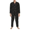 thumbnail image 3 of Balery Cool Skull Love Pijama para Hombre de Dos Piezas con Manga Larga, Conjunto de Dormir y Descanso Suave con Bolsillos-X-Large, 3 of 7