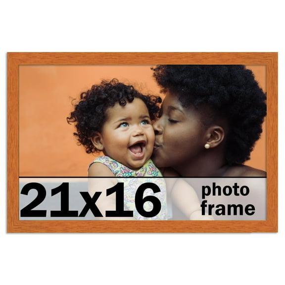 21x16 Frame Honey Pecan Brown Picture Frame - Modern Photo Frame Includes UV Acrylic Shatter Guard