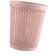 thumbnail image 2 of Bolsa para tirar, bote de basura, ratán de imitación, cubo de basura de plástico redondo, cesta de almacenamiento de basura sin cubierta para el hogar, color rosa L, 2 of 6