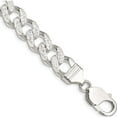 thumbnail image 1 of Sterling Silver 10.5mm Pave Curb Chain (9 X 10.5) Made In Italy qcf300-9, 1 of 5