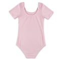 thumbnail image 4 of Sxiwei Kids Girls Team Basic Leotard for Ballet Dance Gymnastics Shorts Sleeves Cotton Leotard Pink 4, 4 of 7