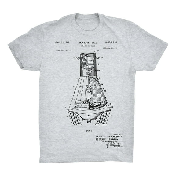 Space Capsule Patent 100% Cotton Premium T-Shirt