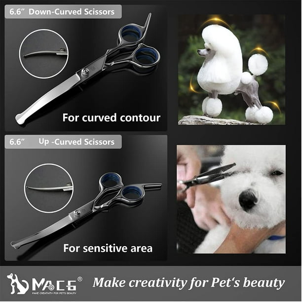Koolyou Professional Dog Grooming Scissors With Safety Round Tips heavy Duty Titanium Stainless Steel Up Curved Pet Grooming Scissors Other