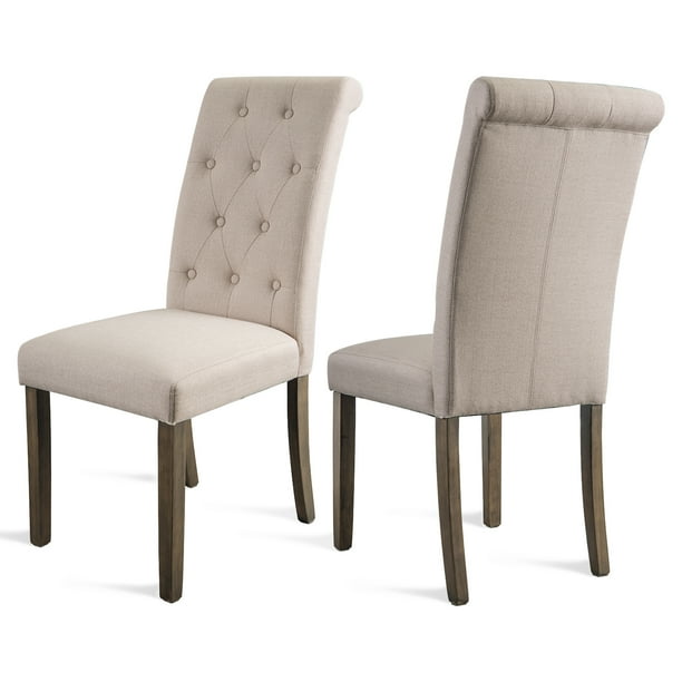 Segmart Tufted Dining Chairs Set Of 2 Upholstered High Back Padded W Solid Wood Legs Side Chair Heavy Duty 300 Lbs Parsons For Kitchen Lobbies Beige S4839 Com Segmart Tufted Dining Chairs Set Of 2, Upholstered Parsons Chairs Dining Room