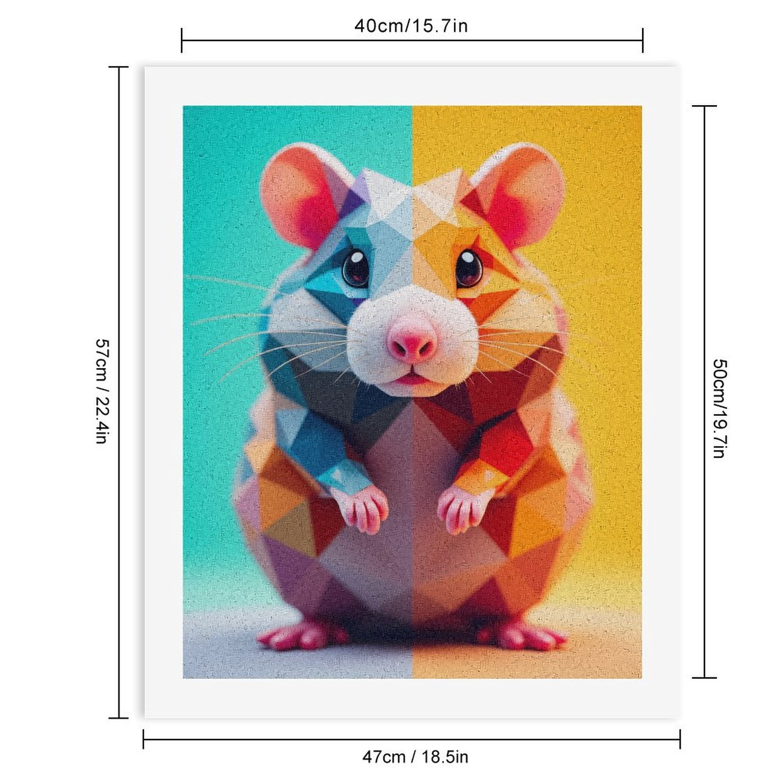 Paint By Numbers Kit for Adults Beginner - DIY Geometric Mouse Art Colorful Abstract Canvas Painting Kits for Adults, Frameless Paint By Number for Adults for Home Wall Decor 16x20 Inch
