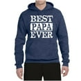 thumbnail image 2 of Wild Bobby, Best Papa Ever, Father's Day, Unisex Graphic Hoodie Sweatshirt, Vintage Heather Navy, X-Large, 2 of 4