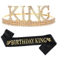 thumbnail image 1 of Conjunto de banda y corona para niño de cumpleaños | Kit de accesorios VIP para niña de cumpleaños | Decoración reutilizable para fiestas infantiles y de adultos, 1 of 1