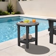 thumbnail image 3 of FUNDAZE 2-Tier Round HDPE Patio Side Table, End Tables For Living Room, Waterproof Indoor & Outdoor Small Table for Poolside, Garden, Gray, 3 of 10