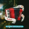 thumbnail image 2 of Personalized Accordion Player Shaped Christmas Ornament, Customized Year Name Accordionist Ornament Gift for Daughter Son Kids Teacher Student, Accordion Instrument Keepsake Ornaments for Graduation, 2 of 5
