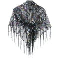 thumbnail image 1 of Women's Shawl Wrap Fashionable Sequin Bridal Shawl for Evening Wedding Party Black, 1 of 7