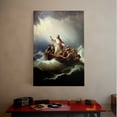 thumbnail image 6 of 1pc Jesus Calming the Storm in a Boat Framed Decor room hanging Wall Picture Decor for Home Gifts, living room, bathroom, bedroom, kitchen wall art decor canvas wall art, 6 of 6