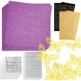 thumbnail image 1 of shiyou-Construction Paper Decorations for Graduation Cap12 Pcs with 50 Adhesive Dots, 4 Sheets Adhesive Glitter Alphabet Stickers, 2007 Pcs of Rhinestone Stickers & 36 Pcs 3D Butterfly (Pink), 1 of 4