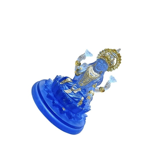 Xingzhi Sitting Buddha Statue Home Decor Indoor Party Kitchen Favors Blue Buddha Figurine Blue 8x8x11cm