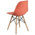 thumbnail image 4 of Flash Furniture 2 Pk. Elon Series Peach Plastic Chair with Wooden Legs for Versatile Kitchen, Dining Room, Living Room, Library or Desk Use, 4 of 7