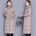 thumbnail image 4 of Chaqueta de algodón para mujer, chaqueta de plumón de algodón, talla mediana a larga, chaqueta de gran tamaño, chaqueta gruesa de algodón, estilo largo por encima de la rodilla, 4 of 5