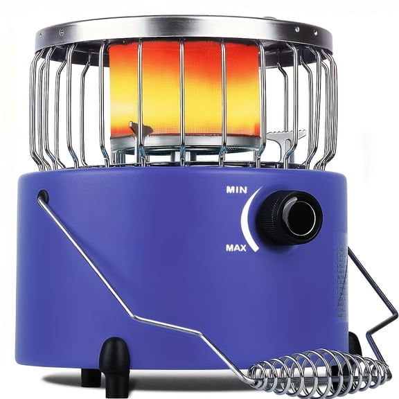 9000 BTU 2-in-1 Propane Heater Stove Adjustable Flame Portable Camping Gas Stove Orange&Blue