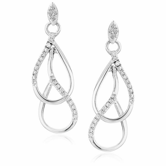 Vir Jewels 1/6 CTTW Diamond Drop Earrings in 10K White Gold Female Adult