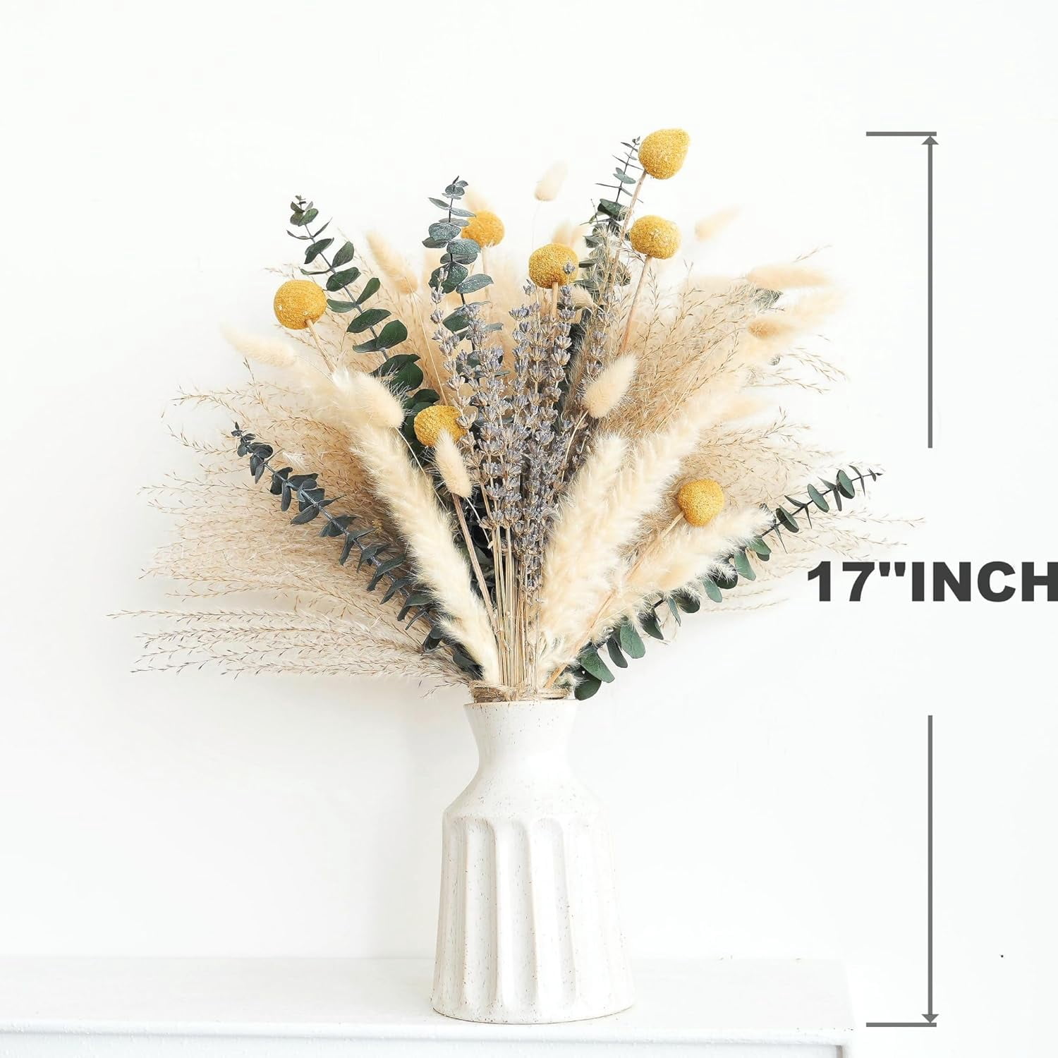 500PCS Dried Pampas Grass Bouquet  Floral Decor for Home Wedding Photoshoot