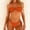 A173 Orange, variant on Bikini Sets for Women Strapless Bandeau Top with Center Ring Detail Chain Link High Cut Side Tie Bottoms 2 Piece Bathing Suits Backless Swimwear